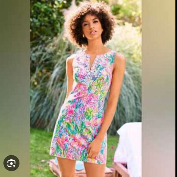 Lilly Pulitzer Gabby Shift Dress Fan Sea Print - Picture 2 of 9